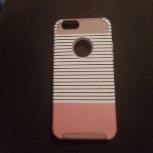 Pink and black stripy iphone 6/7 case